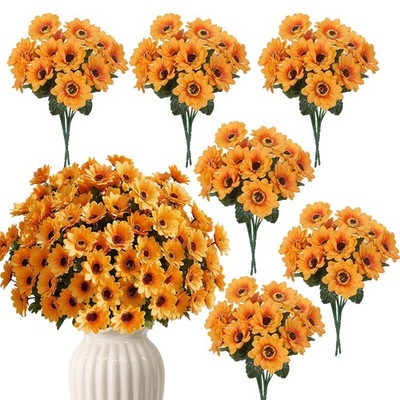 12 Bunches Sunflowers Artificial Flowers for Outdoors UV Resistant Fall Flowe...