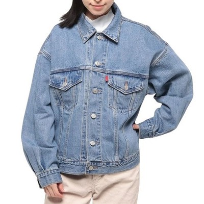 Levi's Jeansjacke Damen Trucker Wendejacke Oversized Blau Ki4 Größe M