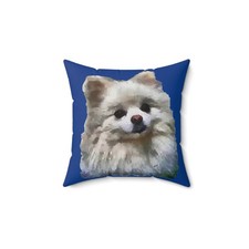 Pomeranian 'Snowball' Spun Polyester Throw Pillow