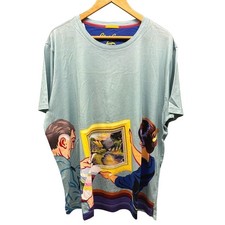 Robert Graham Kevin Kelly T Shirt Men's 2XL Blue Graphic Artist Print Casual