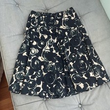 Garnet Hill Midi Skirt Blue And White Florals