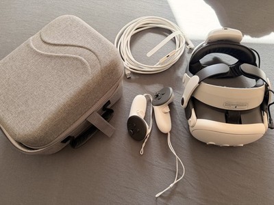 Meta Quest 3 128GB + BoboVR M3 Pro + Bobo VR B2 Akku + Tasche + Link Kabel 5m