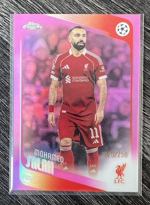Mohamed Salah 2025-26 Topps Chrome UEFA Club Liverpool Pink Refractor #136 /250