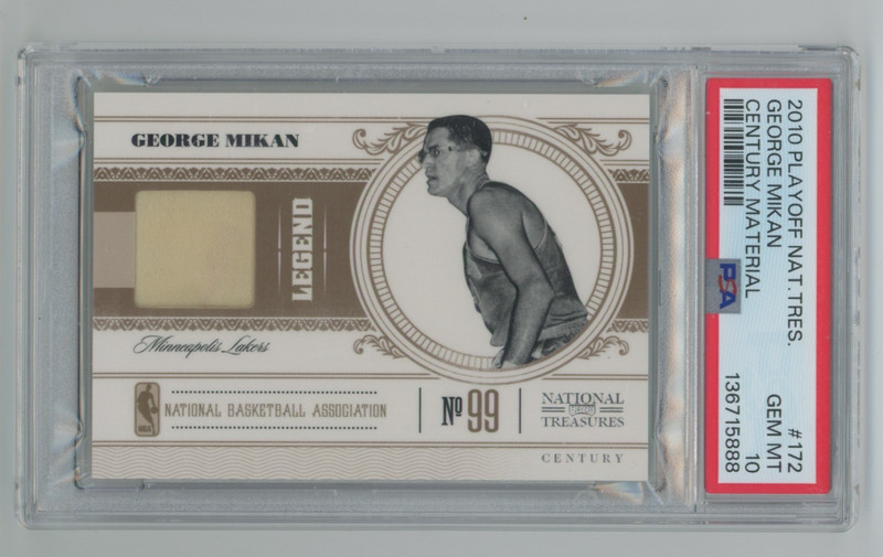 PSA 10 GEORGE MIKAN 2010 National Treasures GAME WORN JERSEY PATCH SP /25 POP 1