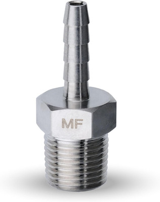 Stainless Steel 1/8'' Male NPT to 1/8'' Hose ID Barb Barbed Hose Fitting Adaptor C