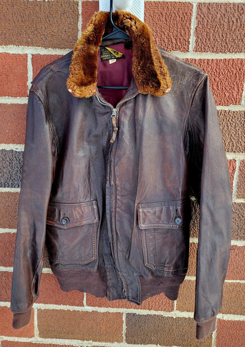 ジャケット・アウター 40s USN M422a Flight Jacket size40 M-422A Flight Jacket (NXs. 416) in Goatskin Leather G1 Pilot