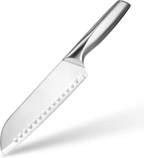 Santoku Knife, 7 Inch Chef'S Knife Kitchen Knife with Razor Sharp High-Carbon Ge