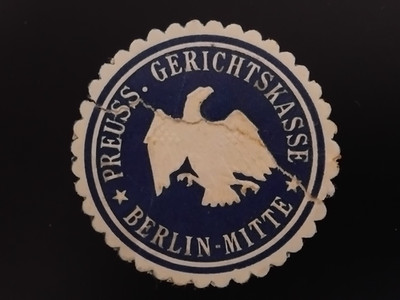 Seal stamp Prussia. COURT TREASURY BERLIN-MITTE 4114