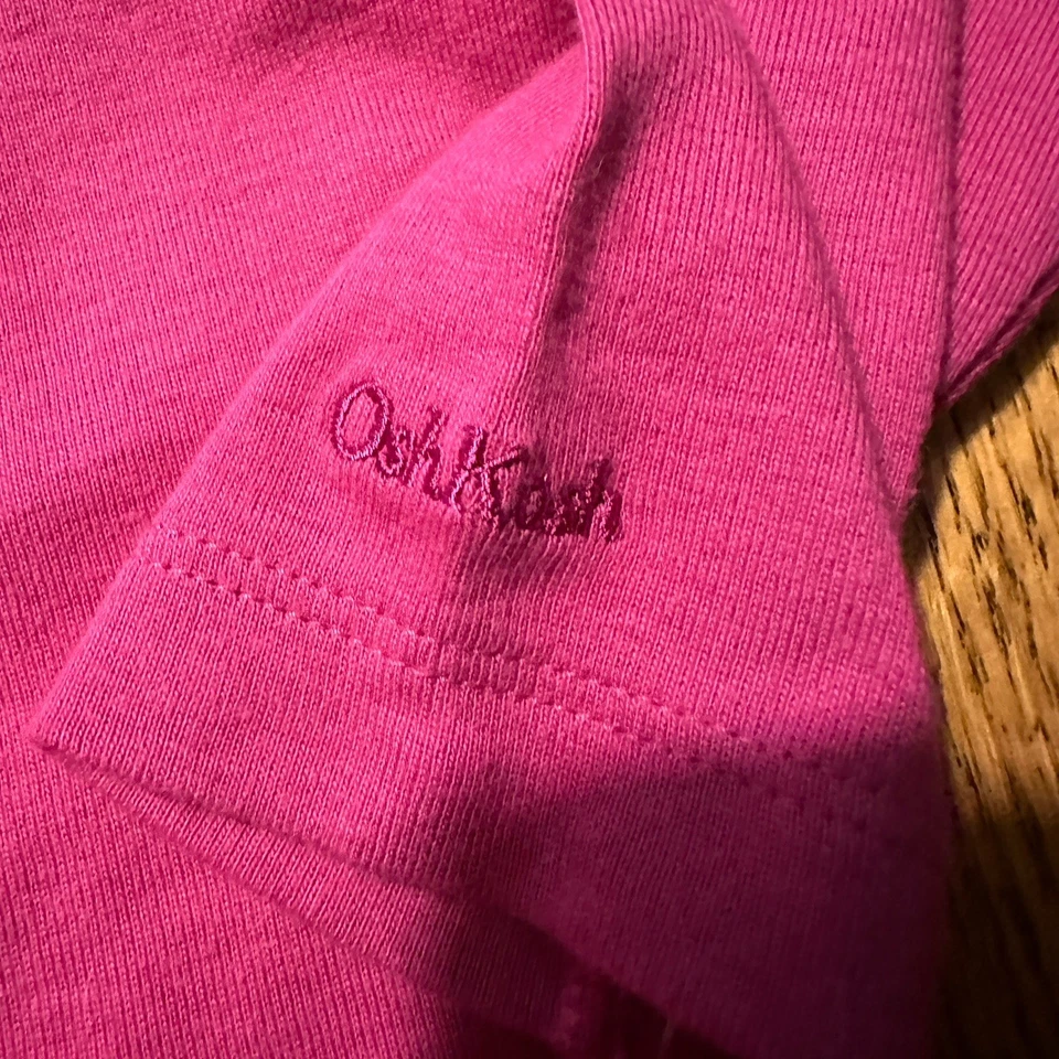 Camiseta Top De Colección Y2K Oshkosh BGosh Bordada Manga Larga Corazones Rosa 12 Meses Foto 2 de 4
