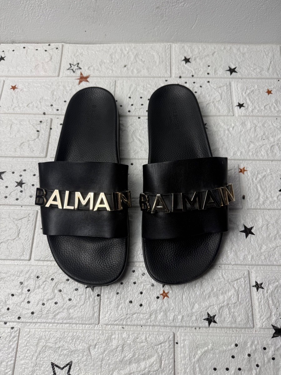 BALMAIN FLIP FLOPS slides US10 UK8 EUR43 Black | eBay