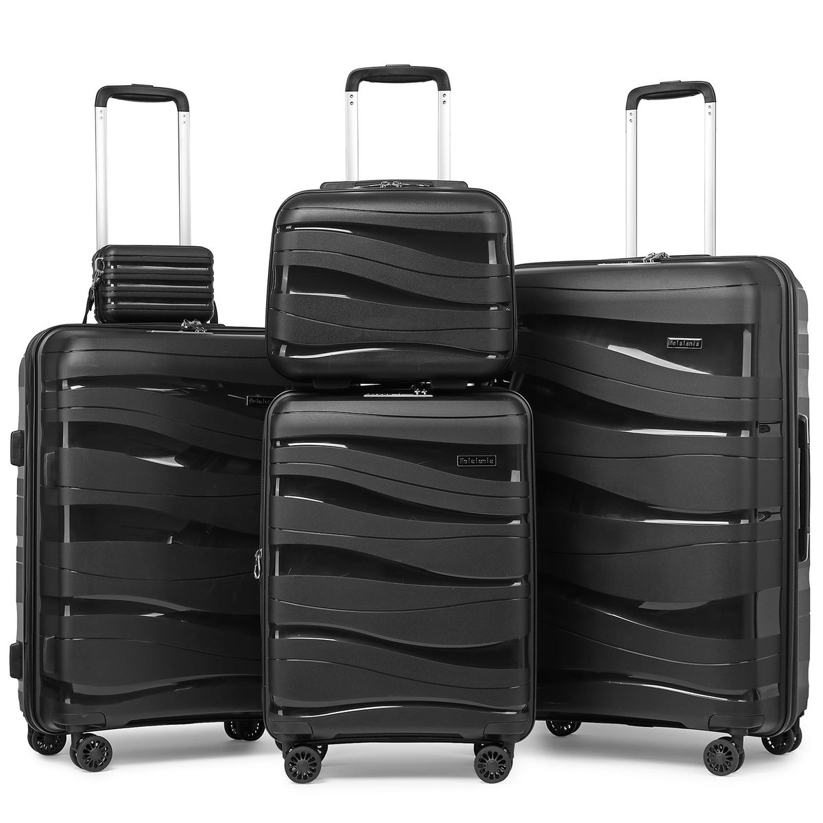 Melalenia Melalenia-1906 5 Luggage Sets PP Hardside Spinner