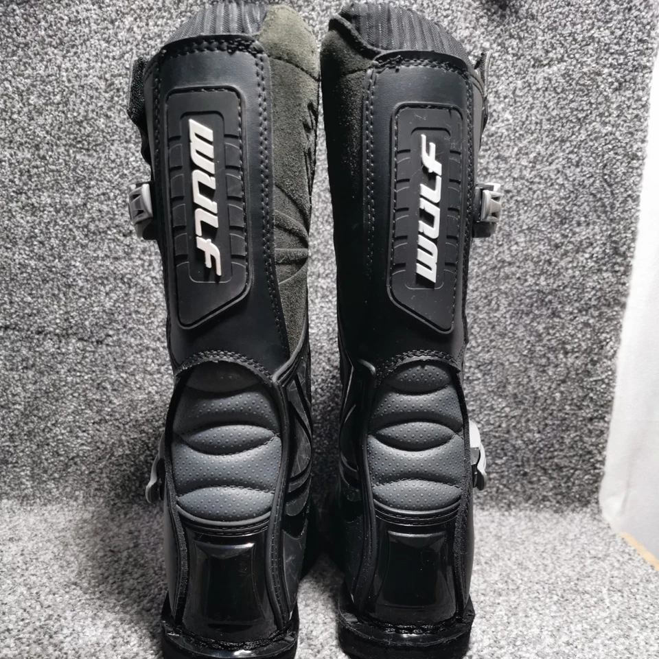 WULFSPORTS Motocross Black Leather Biker Boots . SIZE 38 EU excellent condition  - Image 4 of 4