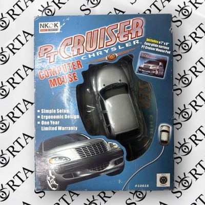 2001 NKOK PT Cruiser Chrysler Wired Ball Mouse PS/2 Ergonomic 2 Buttons Silver