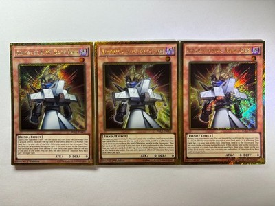 3 x Absolute King Back Jack PGL2-DE002 Gold Secret Rare 1. Auflage YuGiOh Playset NM