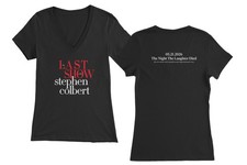2026 The Last Show with Colbert Laughter Died Two-Side Ladies' V-Neck Tshirt