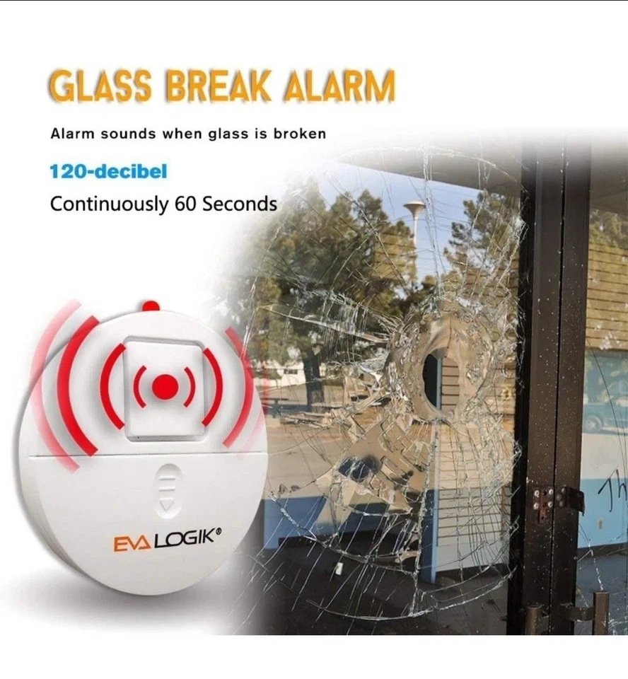 4 PK EVA LOGIK Modern Ultra-Thin Window Alarm Loud 120dB Sound Vibration Sensor - Image 3 of 4
