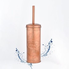 Copper Toilet Bowl Brush and Holder, Covered Bathroom Toilet Brush for Modern...
