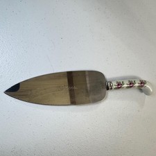 Vintage Floral Porcelain Handle Cake kinfe server Serverware Engraved BARNES