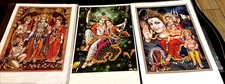 India Hindu Religious Prints Mixed Lot of 3  God & Goddess c pictures for Detail