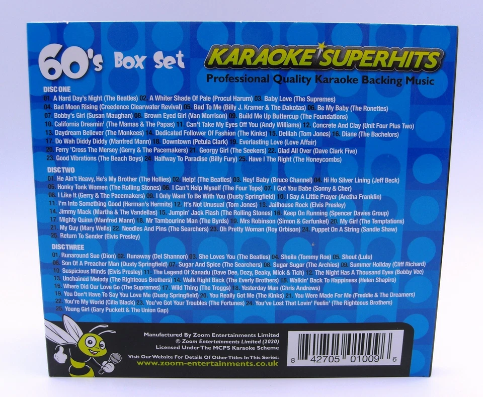 Zoom Karaoke CD+G - 60's Sixties Superhits - Triple CD+G Karaoke Disc Pack - Image 2 of 4