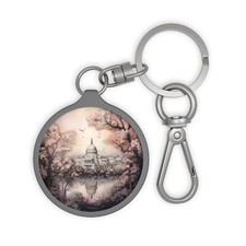 Washington DC Round Acrylic Keyring, Baggage Tag, Zipper Charm