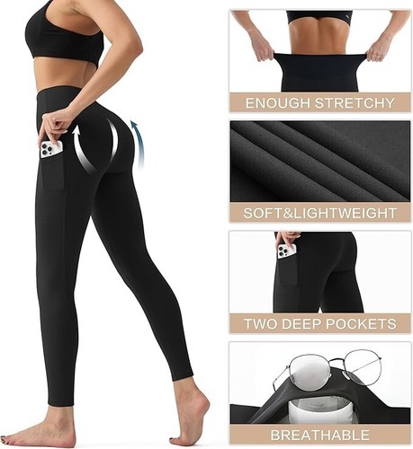 High Waisted Leggings for Women - Tummy Control Yoga Pants for Workout Running - Picture 3 of 3