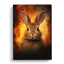 Rabbit Digital Canvas Wall Art Print Framed Picture Decor Living Room Bedroom