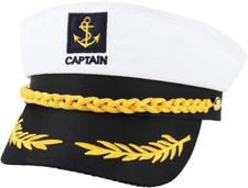 Angelikashalala Adult Sailor Hat Adjustable Captains Navy Marine Admiral New