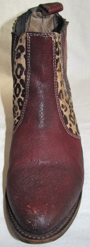 FreeBird Lasso Distressed Leopard Cow Fur Leather Ankle Boots Womens Size 8 - Picture 7 of 11
