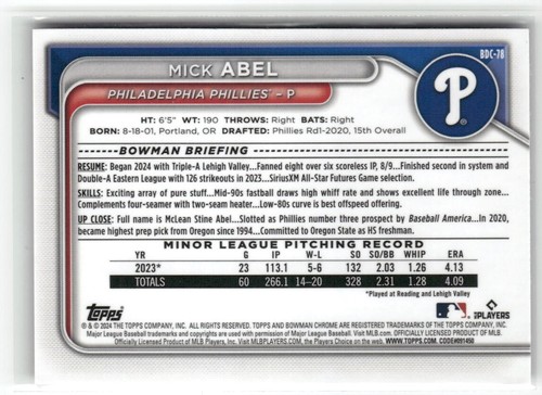 2024 Bowman Draft Phillies - You pick from Chrome, Refractors, Parellels, Numbe - Picture 61 of 149