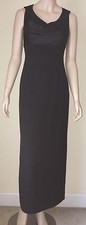 NWT CALVIN KLEIN Sleeveless Black Maxi Dress Size 2 Cross Back Satin Bodice $189