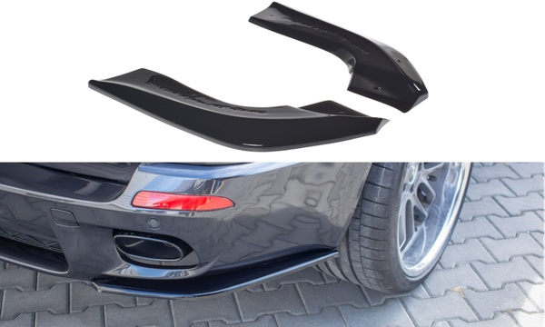 CUP Diffusor Seiten Ansatz Schwarz FüR BMW X5 E70 FL M Paket Rear Flaps Heck-image