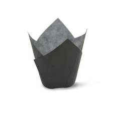 Black Medium Size Tulip Baking Cups Cupcake Liners Muffin Liners Greaseproof ...
