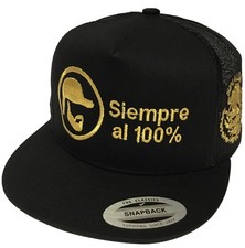 SIEMPRE AL 100 SINALOA MEXICO LOGO FEDERAL HAT BLACK MESH 2 LOGOS SNAPBACK