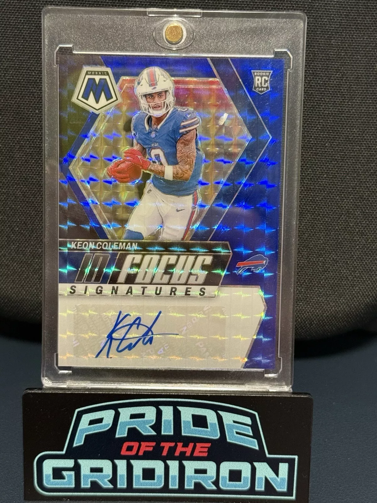 2024 Panini Mosaic Keon Coleman In Focus Blue Auto /99