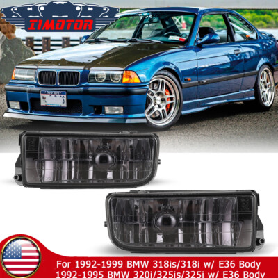 Black Smoke Fog Lights for 1992-1999 BMW 3 Series E36/M3 Projectors Driving Lamp