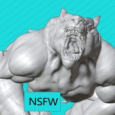 1/24 Resin Doll Werewolf Girl Game Nsfw Statue Unassembled Unpainted Model Kit