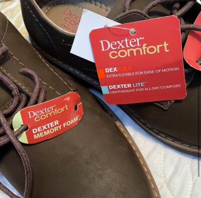 Dexter Comfort Memory Foam Lightweight, Extra Flexibility (DexFlex) Men\'s Cafe Dexter Comfort Memory Foam Mens Faux Leather Brown Captoe  main image 3