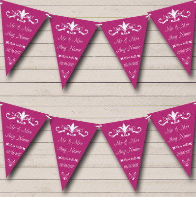 Party Banner Wimpel Regal Maulbeere personalisiert Hochzeit Veranstaltungsort oder Empfang