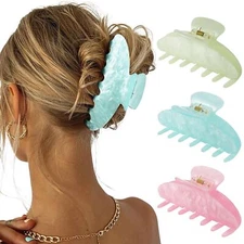 3 Pcs Hair Claw Clips for Women 4 Inch Large Marble Claw Clips for Thick Thin...