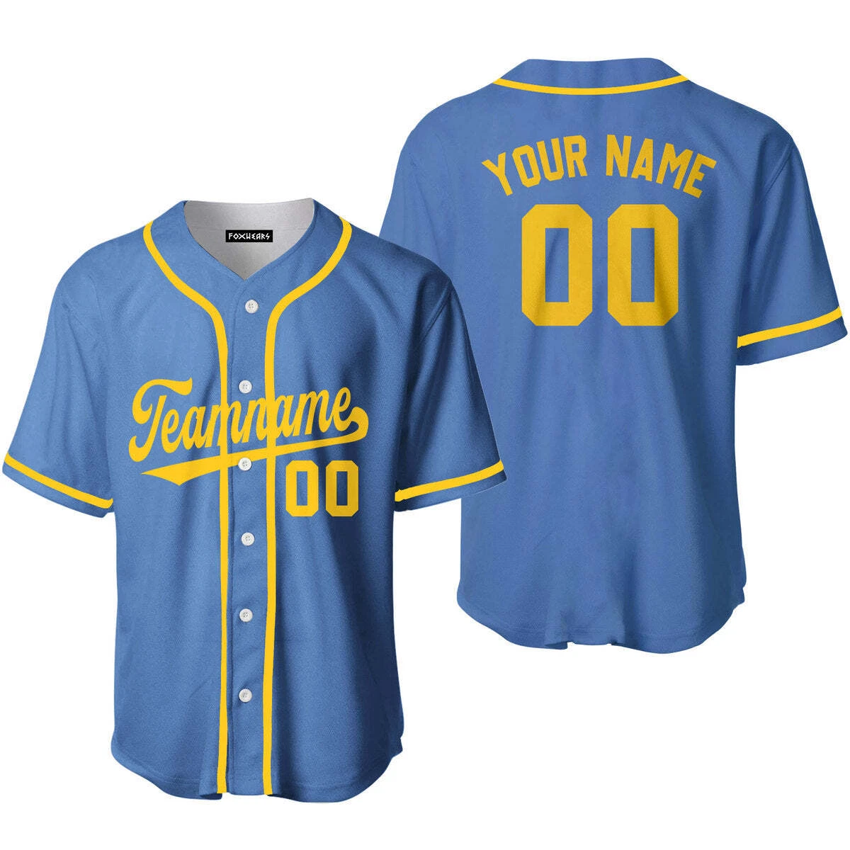 Custom Light Blue Yellow Custom Baseball Jerseys For Men Women JN1287 4323