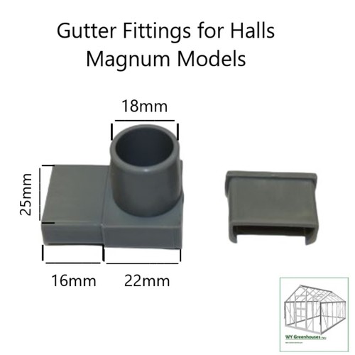 Greenhouse Parts Spares for Halls Magnum Gutter Outlet & Blank End