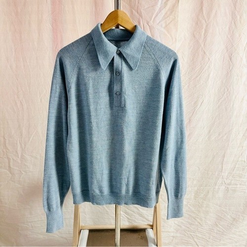 Vintage Men’s Blue Pullover Sweater Size Medium Orlon Acrylic - Picture 3 of 7