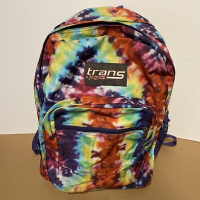 Trans By Jansport Tie Dye Backpack Bookbag Rainbow Tie-Dye
