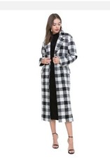 Juicy Couture Buffalo Checked Midi Duster Coat Bnwot Size M Uk 10 12 Us 8 £345