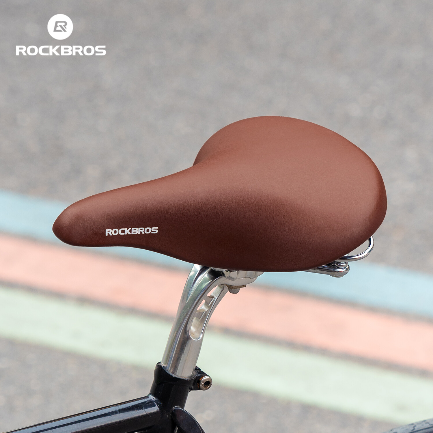 ROCKBROS Wide Saddle-Comfort Seat-Steel Spring -Elastomer Suspension-Memory Foam