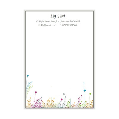 BRIEFPAPIER personalisiert Schreibpapier A4 & A5, Blume Business Briefpapier sb04