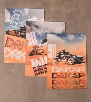 Porsche Design Poster Set of 3 Roughroads Dakar WAP0925010PDKP Limited Edition