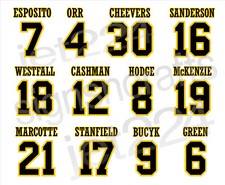 Boston Bruins DECAL STICKER - 70s Orr Esposito Hodge Bucyk Cheevers Cashman 