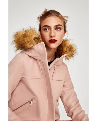 Zara Women Short Coat With Textured 